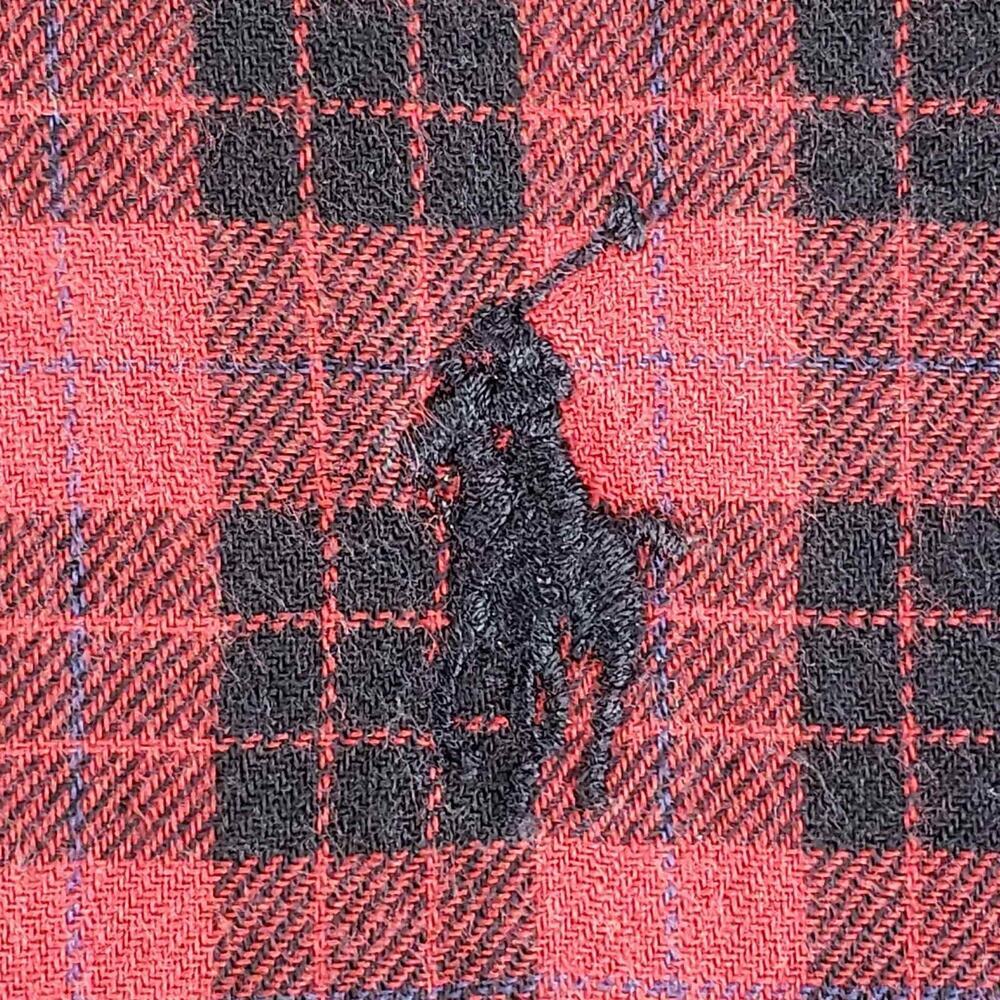 Polo Ralph Lauren Shirt Oxford Button Down Mens Large L Red Plaid LS Blaire - Picture 6 of 12
